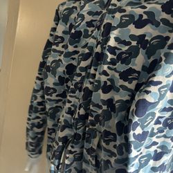 Blue BAPE Shark Hoodie Authentic Large