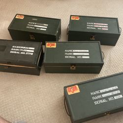 Vintage lot collection 5 GI Joe foot lockers 1960s 70s toy chest g.i. Joes 