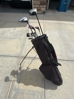 GOLF SET Men’s PING DRIVER Top Flite 3Wood 4 5 Hybrids 7-PW Irons Bag