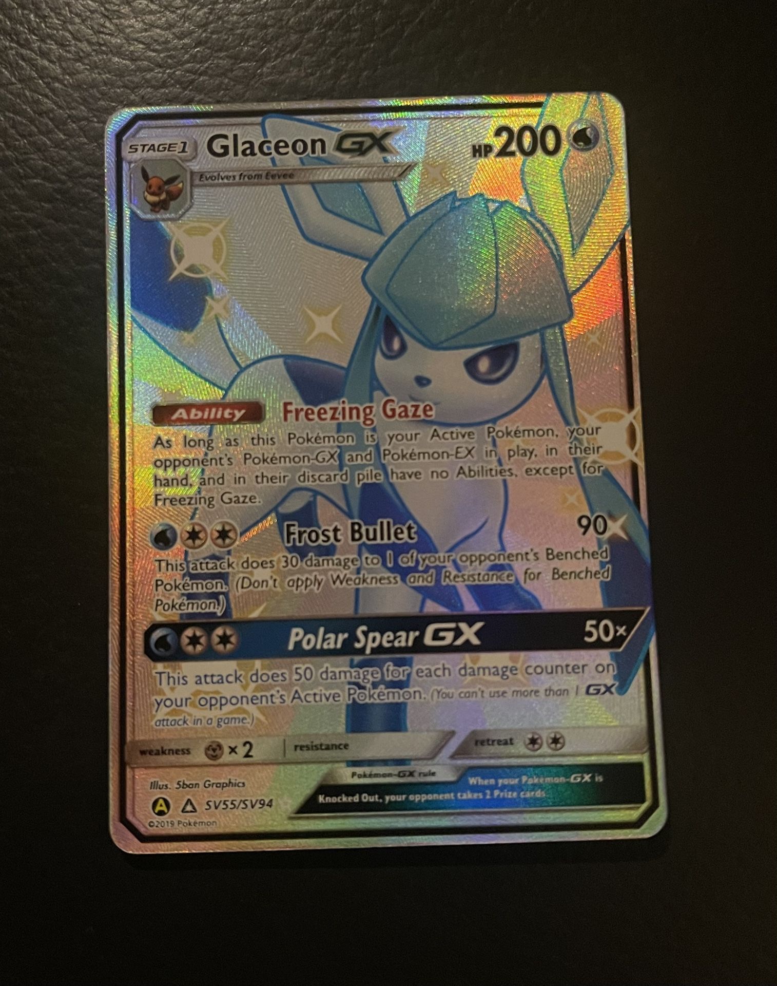Pokemon Card Glaceon GX - Hidden Fates: Shiny