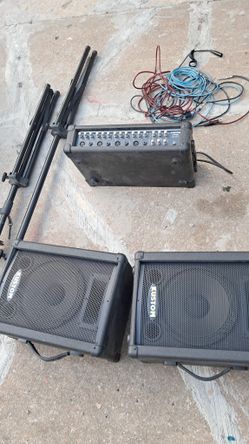 Dj Speakers And Mixer All wires