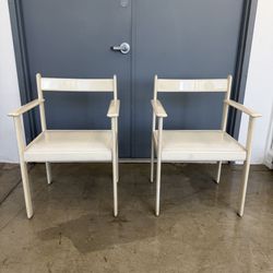 Vintage MCM Chairs, set of 2, White