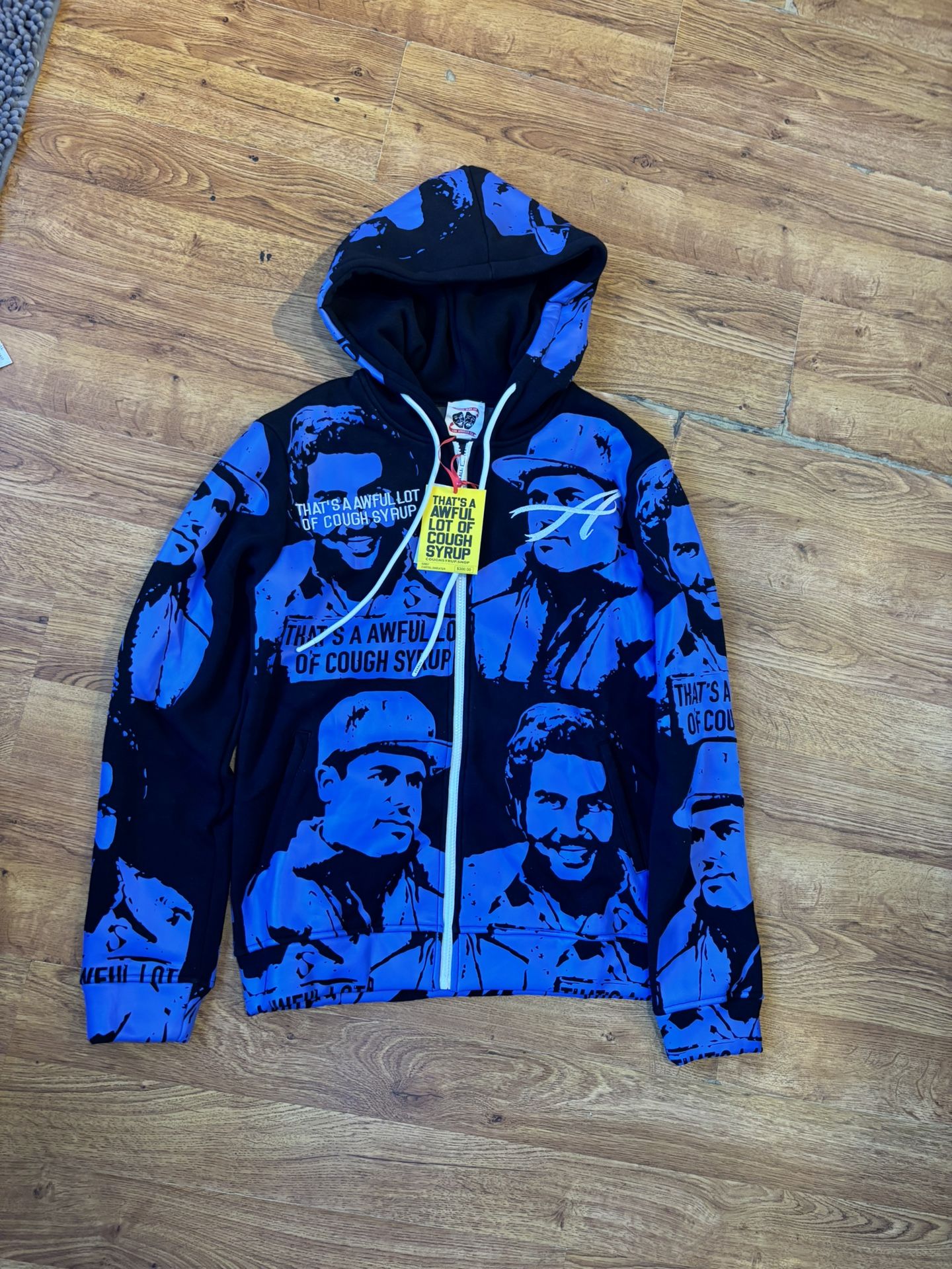 Asaali Zip Up Hoodie Blue And Black Alocs Size M