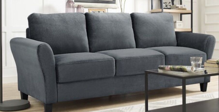 Sofa grey suede