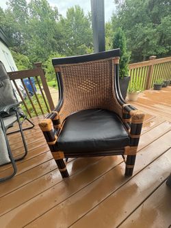 2 rattan hard wood Rattan luxury chairs from India.