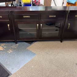 Two Piece TV Entertainment Stand Console With Drawers