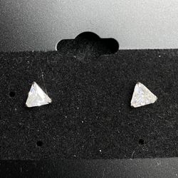 925 Silver Triangle Cz Earrings 