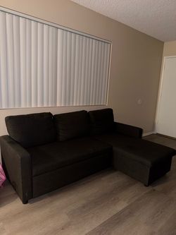 Dark Grey Futon Sleeper Sectional
