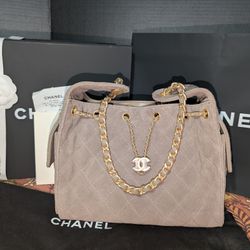 Used - Chanel 25 Small Gray Suede
