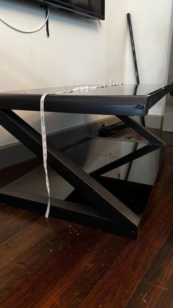 Glass and metal coffee table