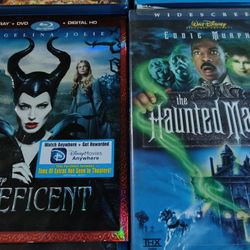 4 DVD's Goonies, Transformers, Maleficent, And The Haunted Mansion