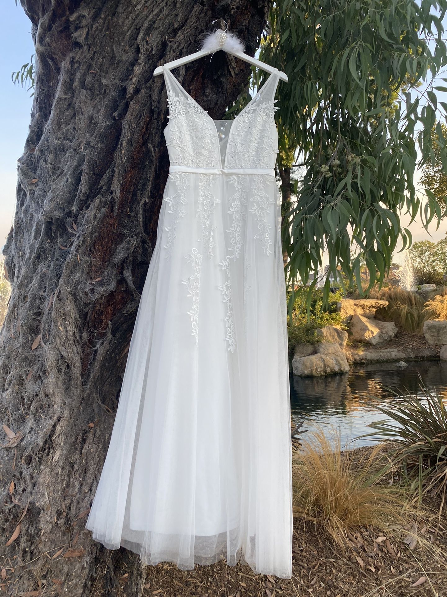 White Wedding/ Rehearsal Dinner Dress, Worn Once And Dry Cleaned - Main Image