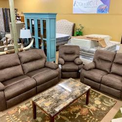Bolzano Coffee Reclining Living Room Set /couch /Sofa and Loveseat 