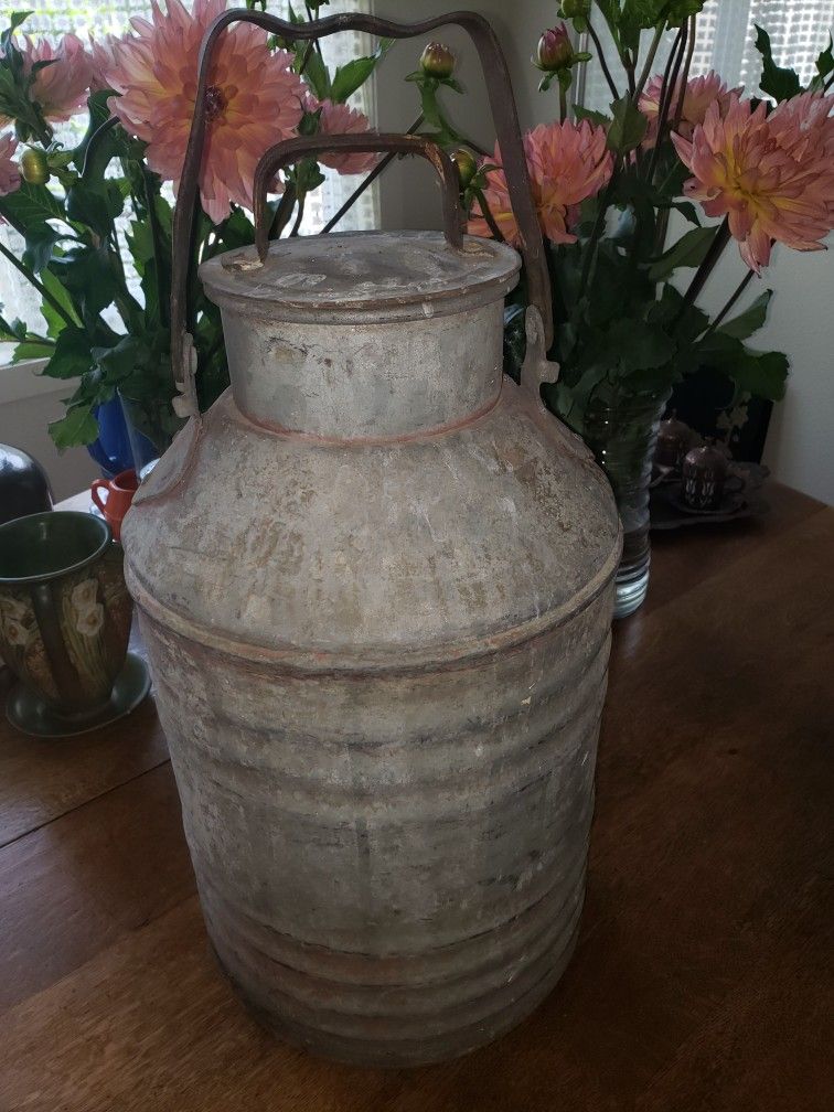 100+ Yr. Old Oil Transportation Can w/ Lid & Handle

