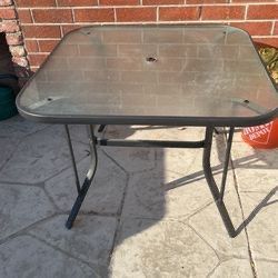 Outdoor/indoor Square Tempered Glass Table , $50