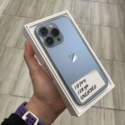 Blue Apple iPhone 13 Pro, Unlocked, Cheap $50 Down With Approval 