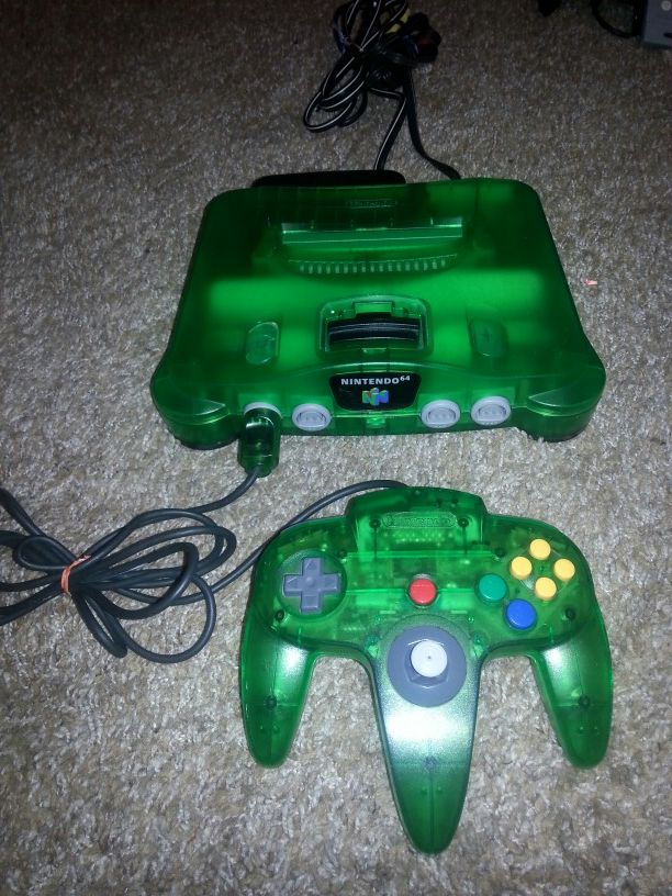Jungle Green N64 w matching controller