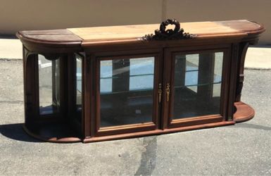 Wood Display Cabinet with Glass Doors