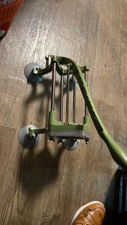 Heavy Duty Commercial Manual French Fry Cutter / Potato Slicer - Green Cast Iron