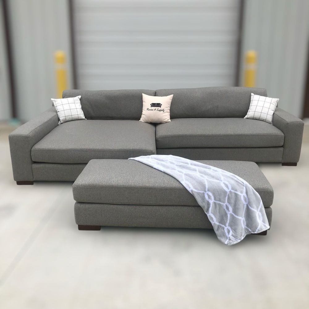 HUGE Hendley Fabric Sectional with Ottoman 🚛DELIVERY AVAILABLE