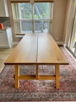 IKEA MÖCKELBY 92 inch Solid Oak Dining Table – Farmhouse Style (Like New)