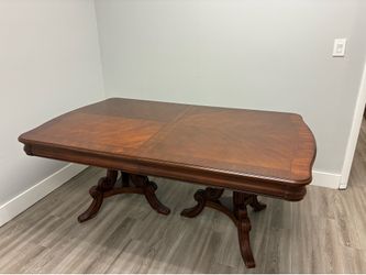 Solid Wood Dining Table w/ Leaf | Seats 6–8