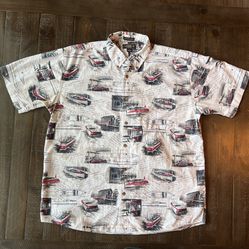 Knights Sportswear Mens Large Nautical Casual Button Up Shirt