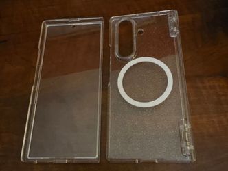 Samsung Galaxy Z Fold 7 Case, Clear Glitter - 360 Protection + MagSafe