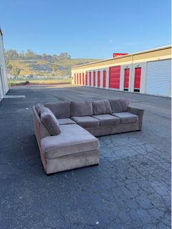 Brown 2 Piece L Shape Sectional Sofa