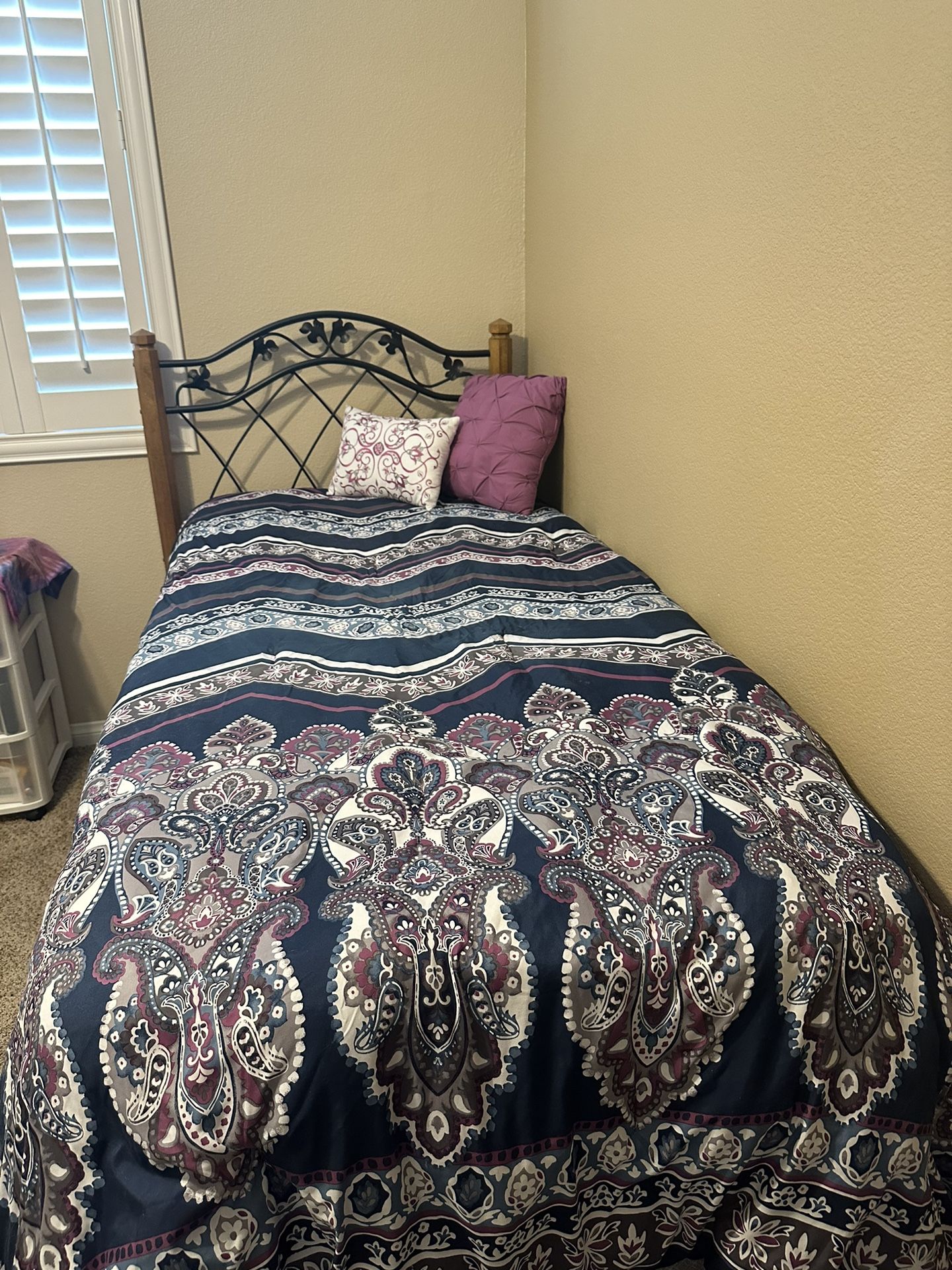 Twin Bed With Headboard and Frame