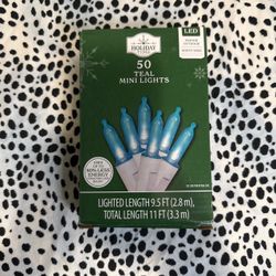 Christmas Lights Teal