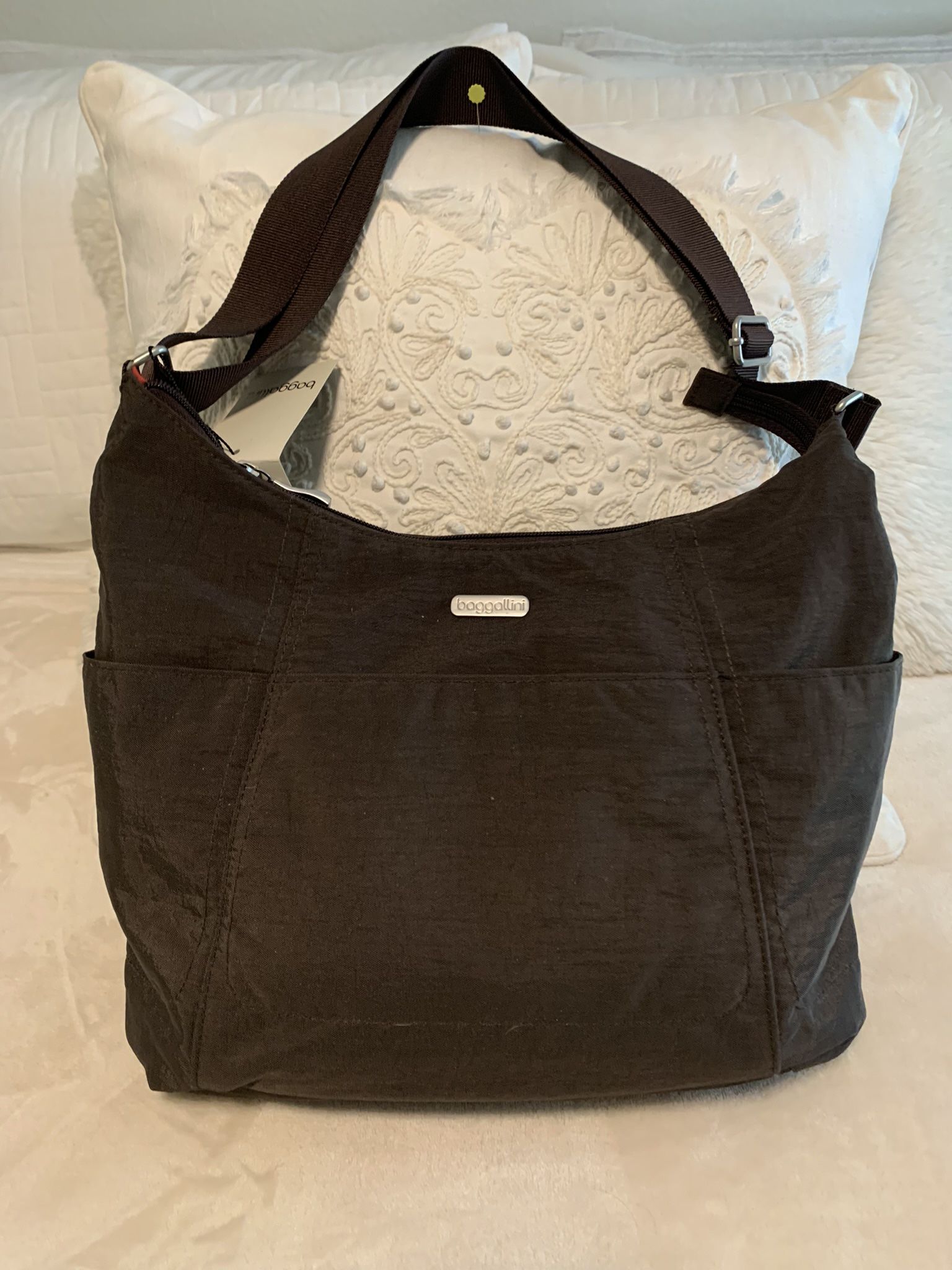 Bagallini Crossbody Hobo Bag Dark Brown