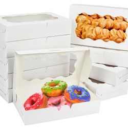 YankMooM Cookie Boxes with Window White Bakery Boxes