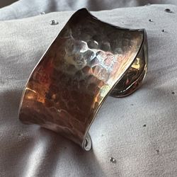 Vintage Copper Wide Cuff Bracelet 