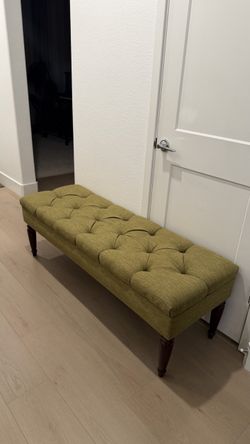 Button-Tufted Bench