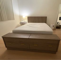 NEW Queen Size Bed Frame with Storage Bench