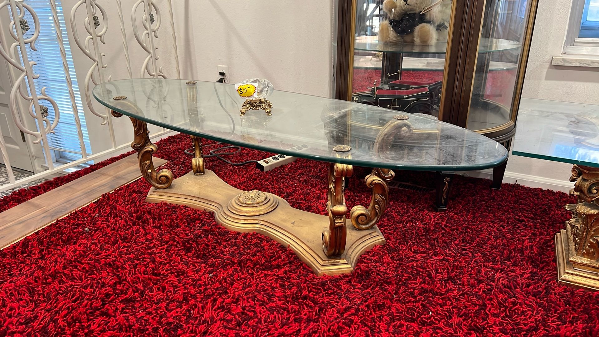 Vintage 1970 table with glass top