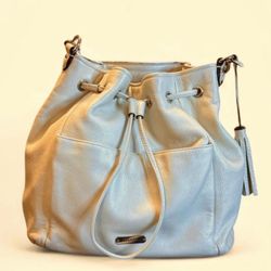 Coach Pebbled Leather Drawstring Bucket Bag – Cream 