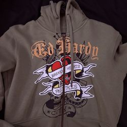 green ed hardy cropped sweater 