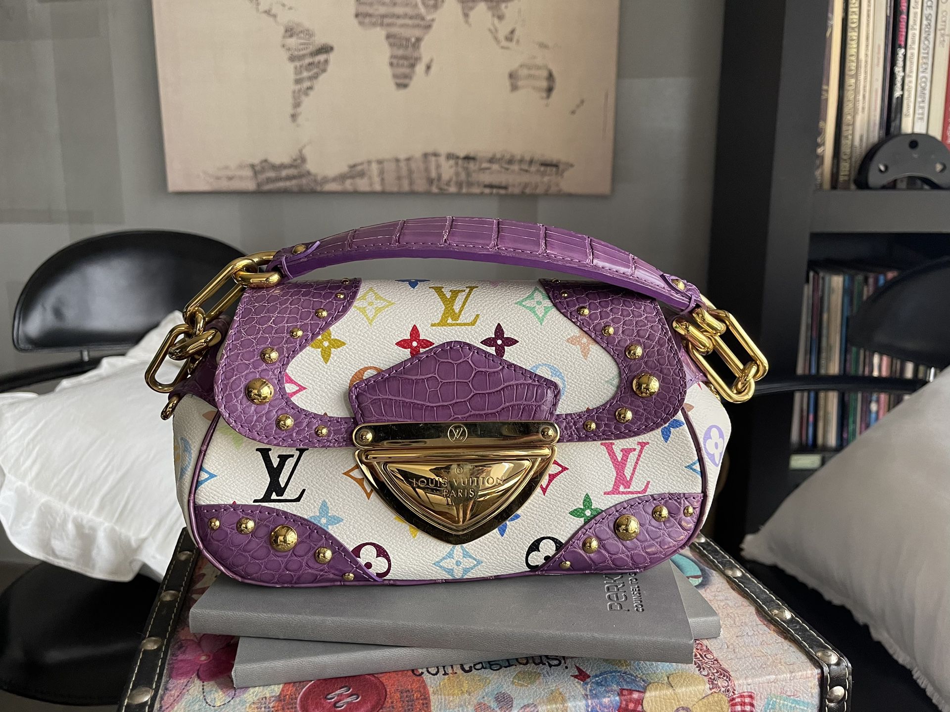 Louis Vuitton Black Monogram Multicolore Coated Canvas And Green Alligator  Marilyn Bag Gold Hardware, 2007 Available For Immediate Sale At Sotheby's
