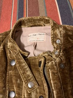 NWT Small Free People Velvet Jacket In Warm Tobacco Color 
