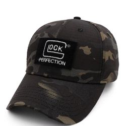 GLOCK PERFECTION CAP. NEW BLACK CAMO COLOR! NEW WITH TAGS IN SEALED BAG