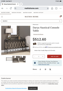 Nautical Console table