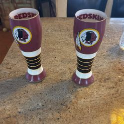 Pair of Redskins Beer Glasses