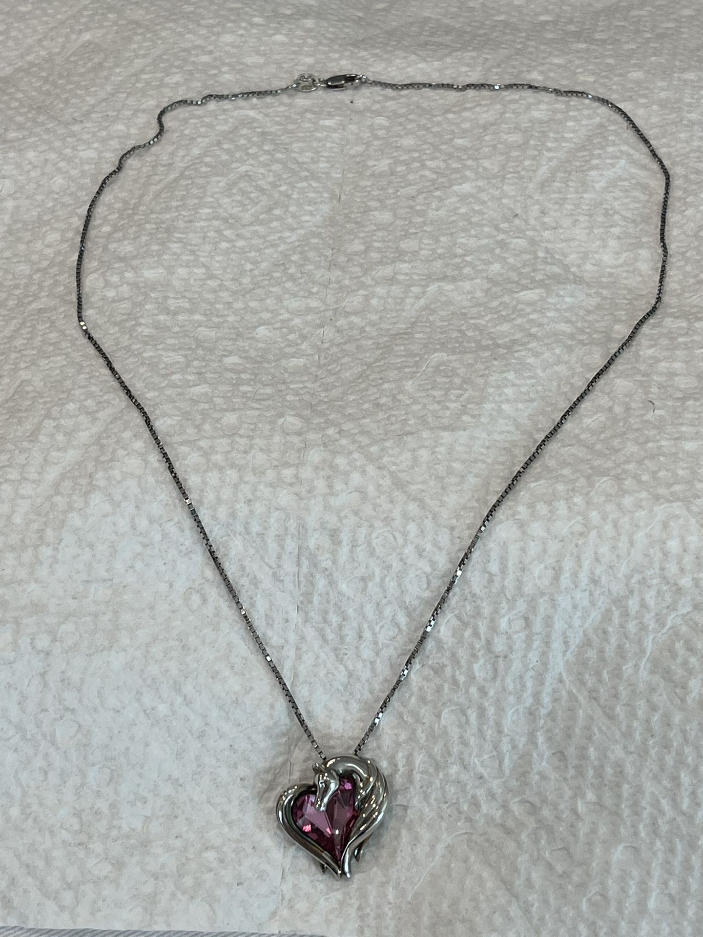 ITALY 925 Sterling Silver Horse Heart Necklace