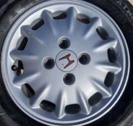 (THREE) Honda Accord 15” 4 lug wheels and tires