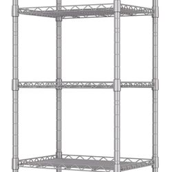 5 Tier Metal Cart, Storage With Good  Condition Chrome 14.1"D x 36.1"W x 71.5"H) 350lb 
