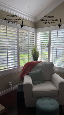 FOR SALE: White Plantation Shutters – Excellent Condition