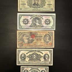 5  Mexican Bank Notes