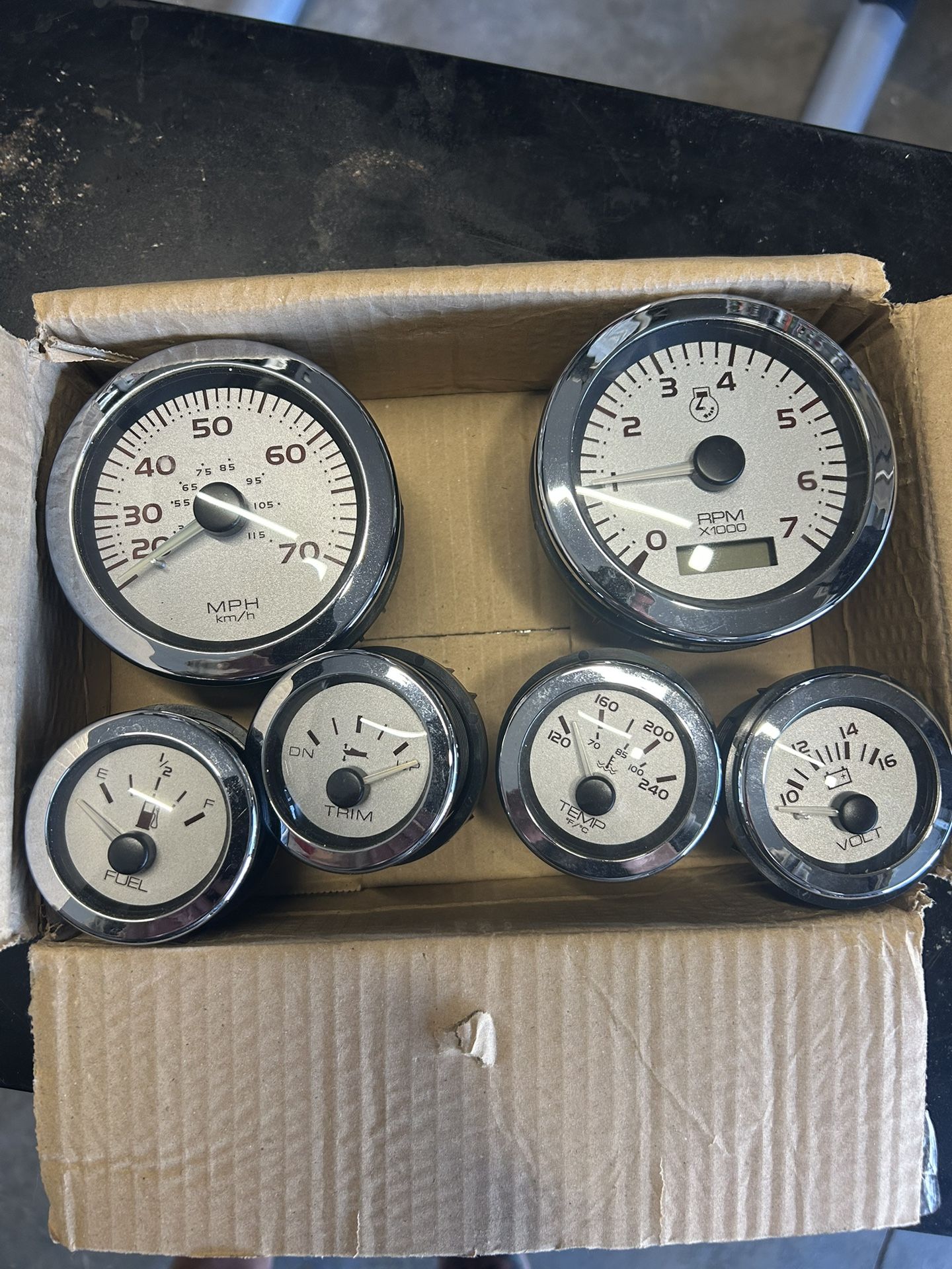 Marine Gauge Set From Mercruiser Digital Hour Meter Great Condition